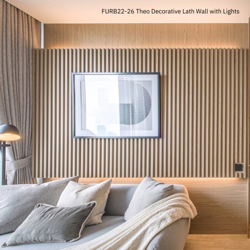 FURB22 26 Theo Decorative Lath Wall with Lights