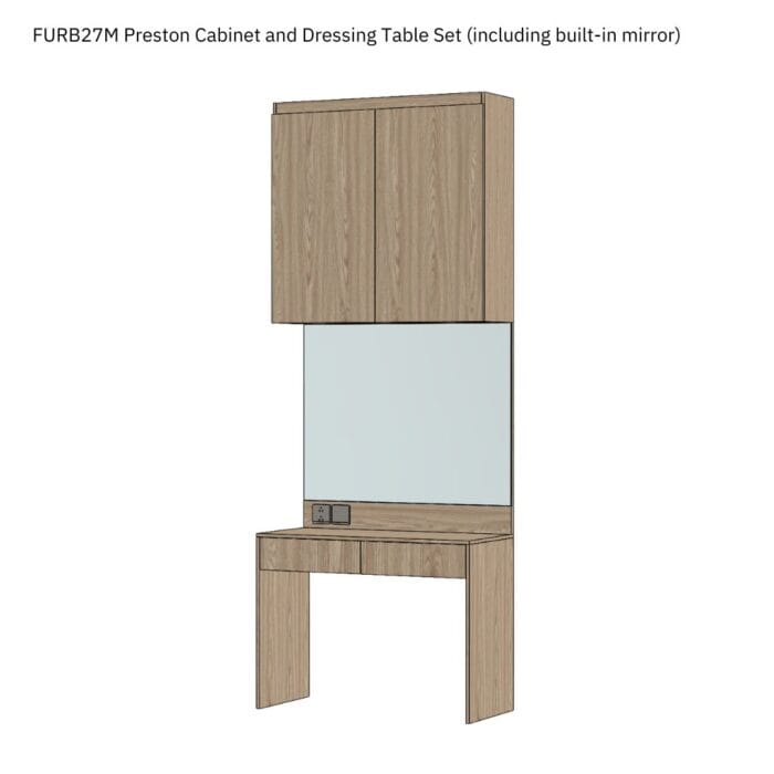 Preston เซ็ตตู้เก็บของและโต๊ะเครื่องแป้ง Bedroom 2 - Image 6