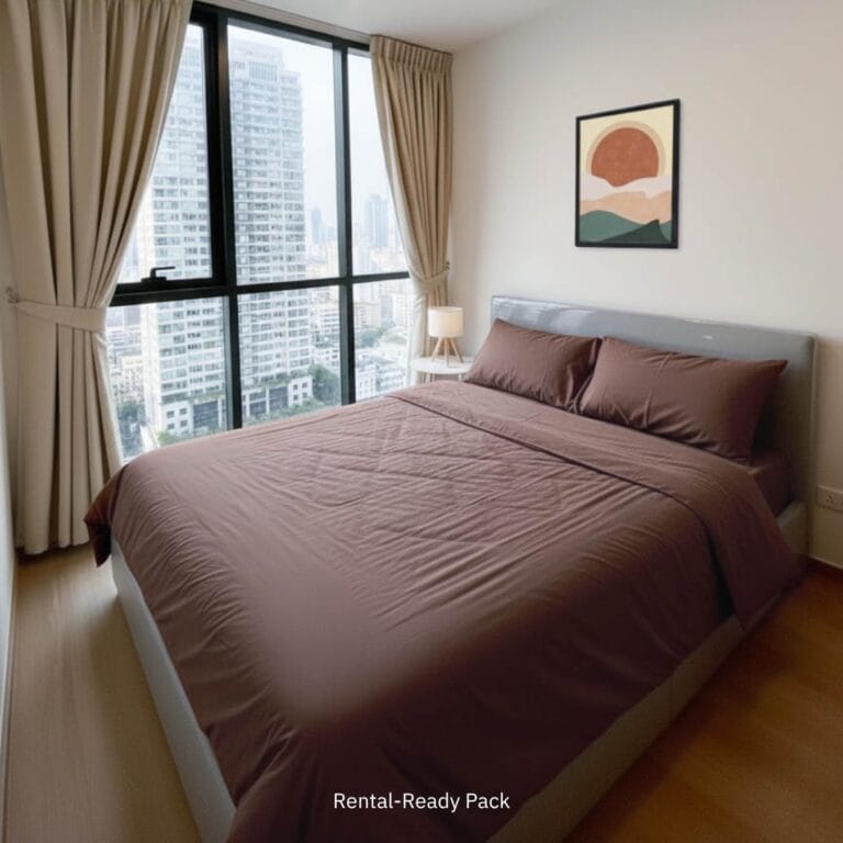 แพ็คเกจตกแต่งคอนโดปล่อยเช่า 4 Rental-Ready Pack Bedroom Brown