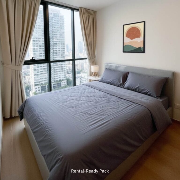 แพ็คเกจตกแต่งคอนโดปล่อยเช่า 3 Rental-Ready Pack Bedroom Grey