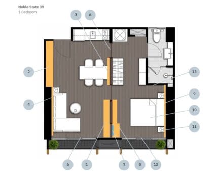 Floor Plan Noble State39 1BR