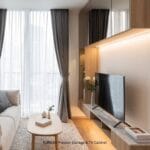 Preston ตู้เก็บของและวางทีวี (บานกระจก, ท้อปหินอ่อน) - Image 3